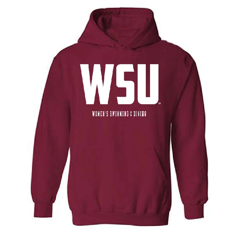 WSU - NCAA Women's Swimming & Diving : Angela Di Palo - Classic Shersey Hooded Sweatshirt Hoodie with Slim Fit Tailored Modern