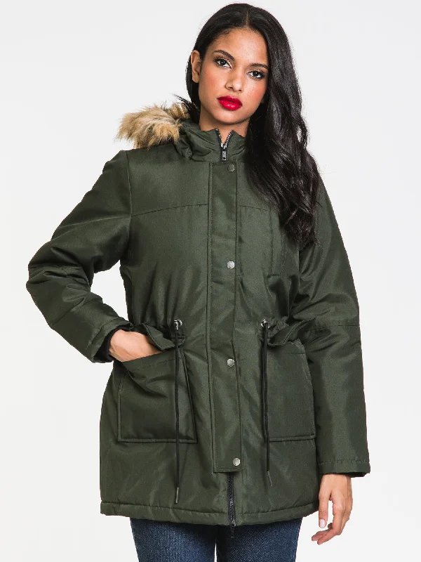 NOISY MAY MOLLY PARKA  - CLEARANCE Fur-Lined Mid-Length Parka