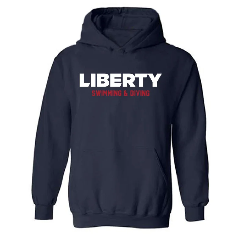 Liberty - NCAA Women's Swimming & Diving : Mary Herndon - Classic Shersey Hooded Sweatshirt Hoodie with Toggle Buttons Decorative Unique