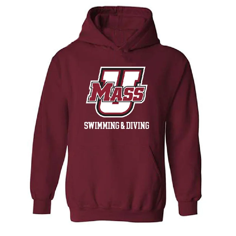 UMass - NCAA Women's Swimming & Diving : Diya Ackerman-Vallala - Classic Fashion Shersey Hooded Sweatshirt Hoodie with Gradient Ombre Colorful