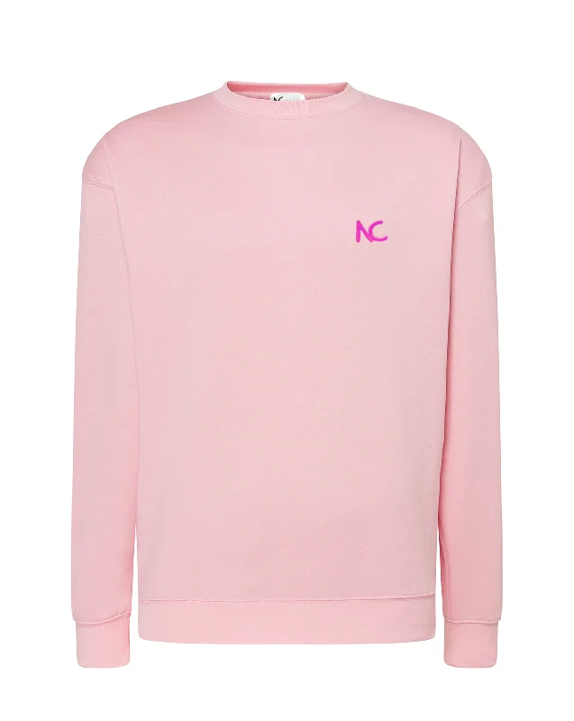 NC SWEATSHIRT - LIGHT PINK Hoodie with Hem Detail Decorative Unique