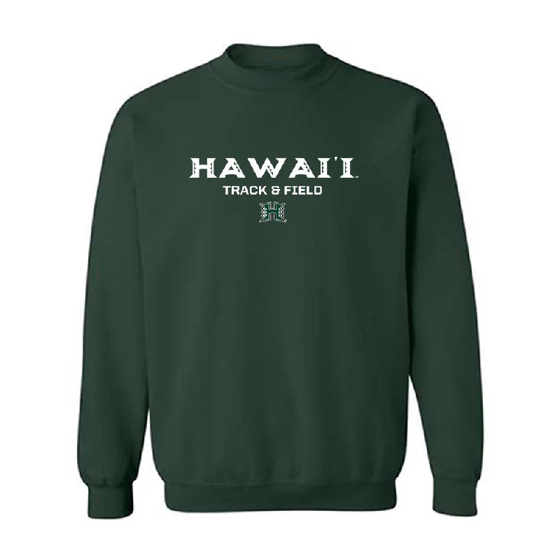 Hawaii - NCAA Women's Track & Field : Rachel Seeley - Classic Shersey Crewneck Sweatshirt Hoodie with Button Placket Classic Preppy