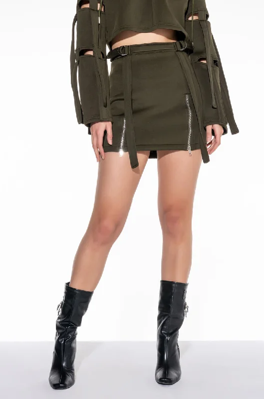 REPORTING FOR DUTY STRAPPY SCUBA MINI SKIRT corduroy skirt cozy