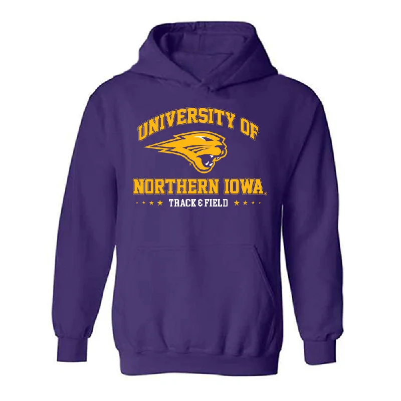 Northern Iowa - NCAA Women's Track & Field : Aleksys Gannon - Classic Shersey Hooded Sweatshirt Hoodie with Thumb Holes Functional Cozy