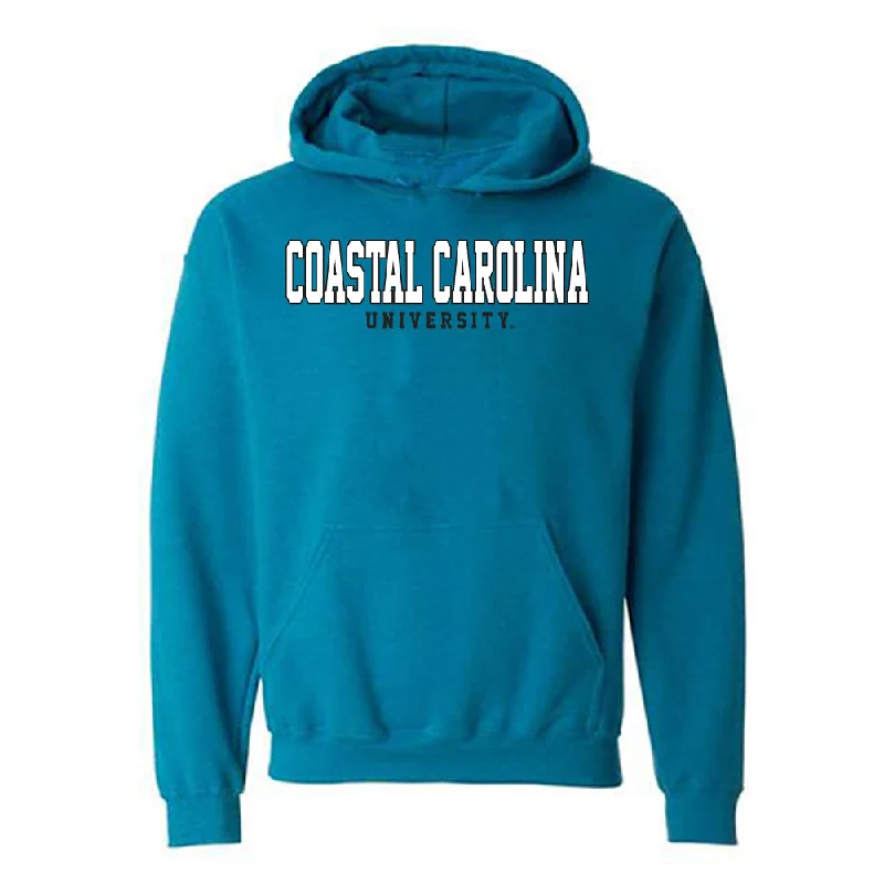 Coastal Carolina - NCAA Women's Track & Field : Faith Wright - Classic Fashion Shersey Hooded Sweatshirt Hoodie with High-Low Hem Asymmetrical Trendy