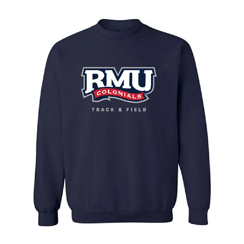 Robert Morris - NCAA Women's Track & Field : Dea Monz - Classic Shersey Crewneck Sweatshirt Hoodie with Applique Textured Unique