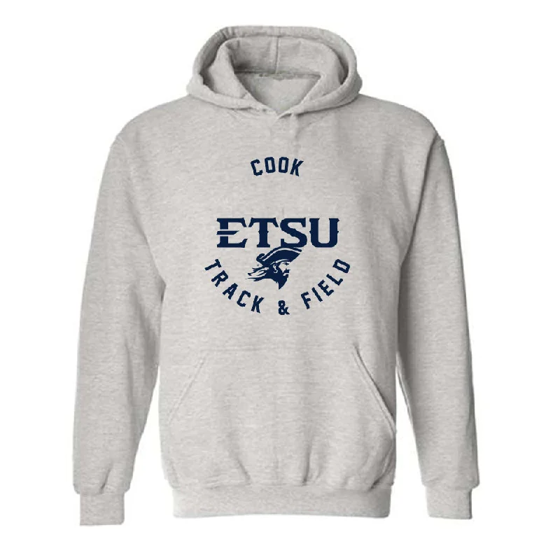 East Tennessee State - NCAA Women's Track & Field : Micailah Cook - Classic Fashion Shersey Hooded Sweatshirt Hoodie with Emblem Brand Identity