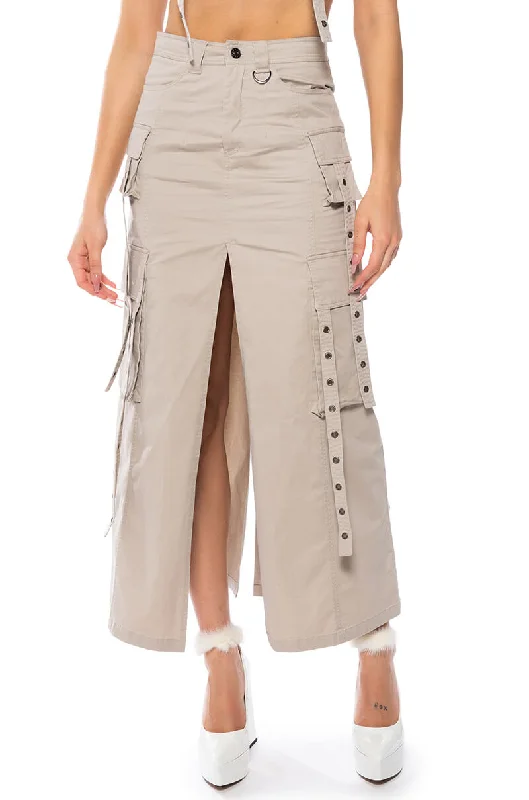 DOWN FOR ANYTHING CARGO MAXI SKIRT velvet skirt rich