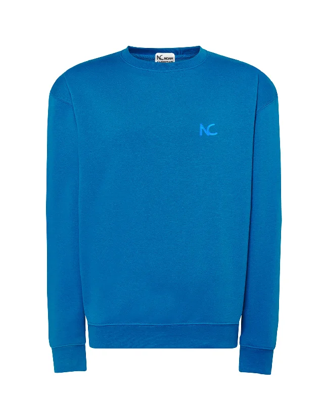 NC SWEATSHIRT - AQUA BLUE Hoodie with Hem Embroidery Detailed Premium