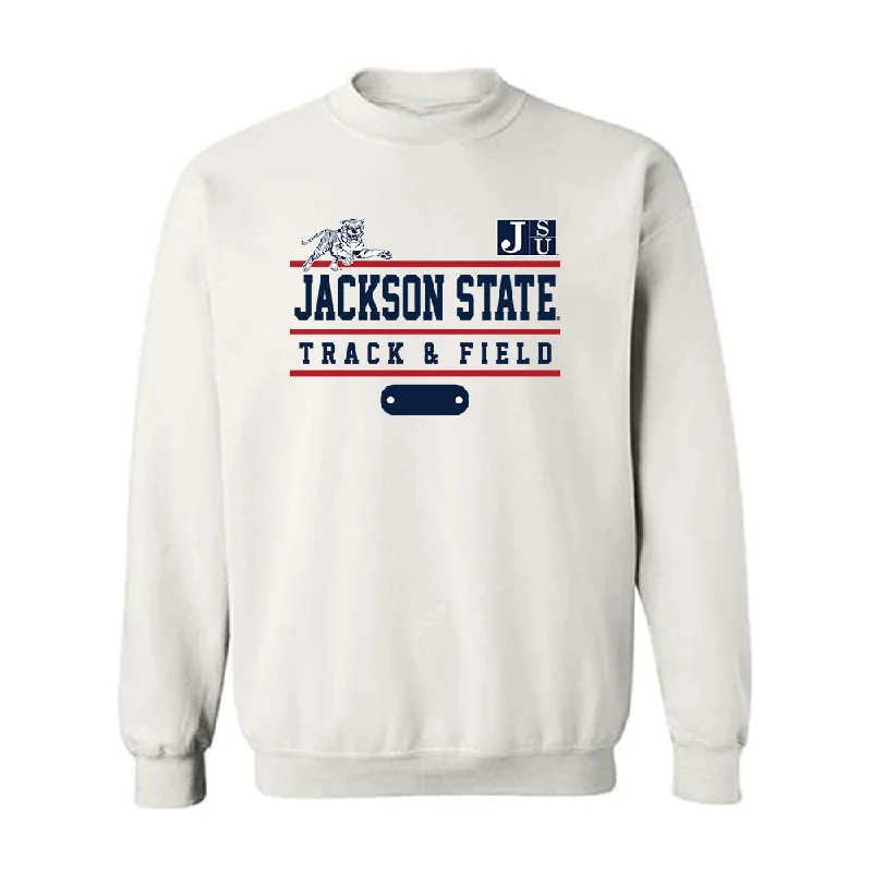 Jackson State - NCAA Women's Track & Field : Tramani Osley - Classic Fashion Shersey Crewneck Sweatshirt Hoodie with Hood Adjustable Protection