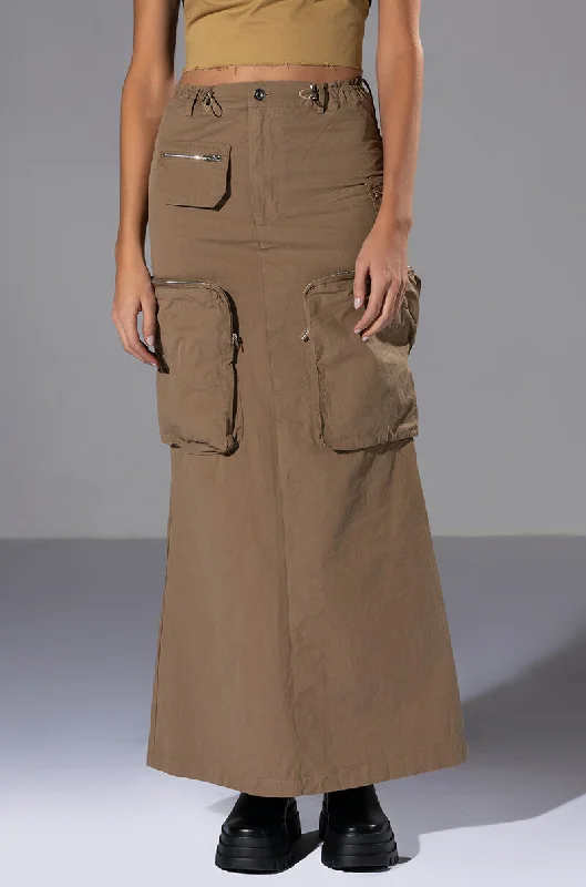 LIMITED VIBE CARGO MAXI SKIRT denim skirt trendy