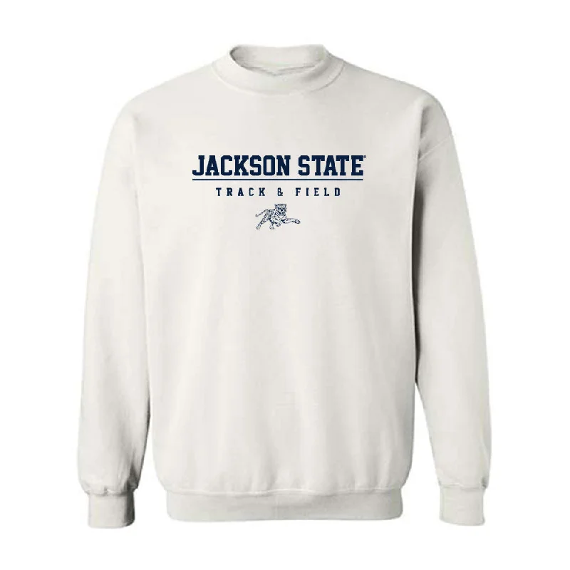 Jackson State - NCAA Women's Track & Field : Tramani Osley - Classic Shersey Crewneck Sweatshirt Hoodie Jacket Zipper Layering