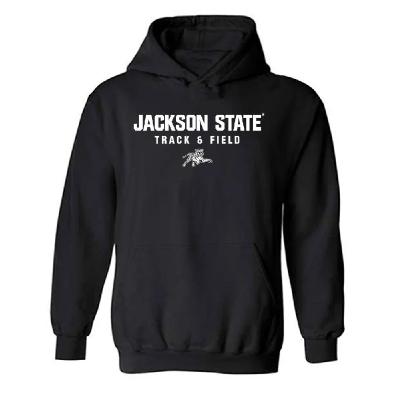 Jackson State - NCAA Women's Track & Field : Tramani Osley - Hooded Sweatshirt Hoodie with Belted Waist Structured Tailored