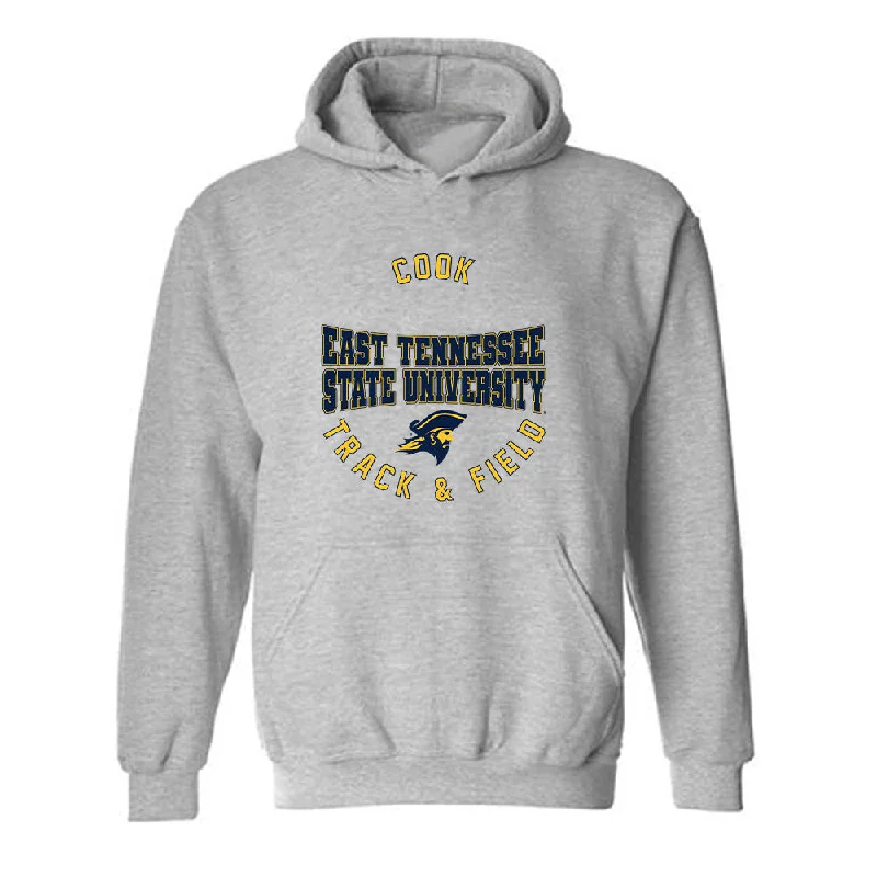 East Tennessee State - NCAA Women's Track & Field : Micailah Cook - Classic Fashion Shersey Hooded Sweatshirt Hoodie with Rhinestones Sparkly Elegant