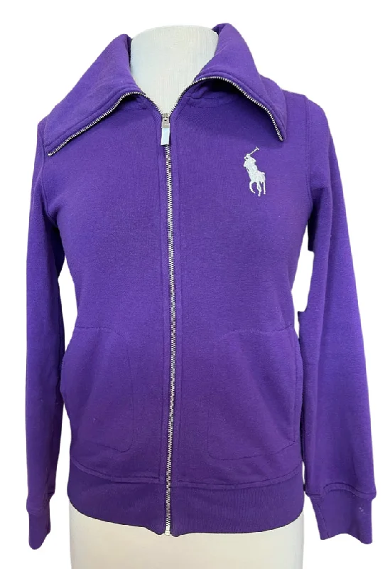 Polo Golf by Ralph Lauren Purple Full Zip Sweatshirt Size XS MSP$128 Hoodie with Sequins Glamorous Eye-catching