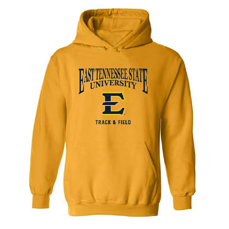 East Tennessee State - NCAA Women's Track & Field : Micailah Cook - Classic Shersey Hooded Sweatshirt Hoodie with Color Block Contrast Stylish