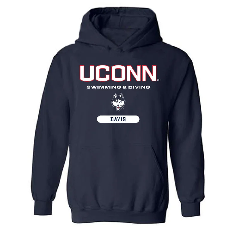 UConn - NCAA Women's Swimming & Diving : Bridget Davis - Classic Shersey Hooded Sweatshirt Hoodie with Rhinestones Sparkly Elegant