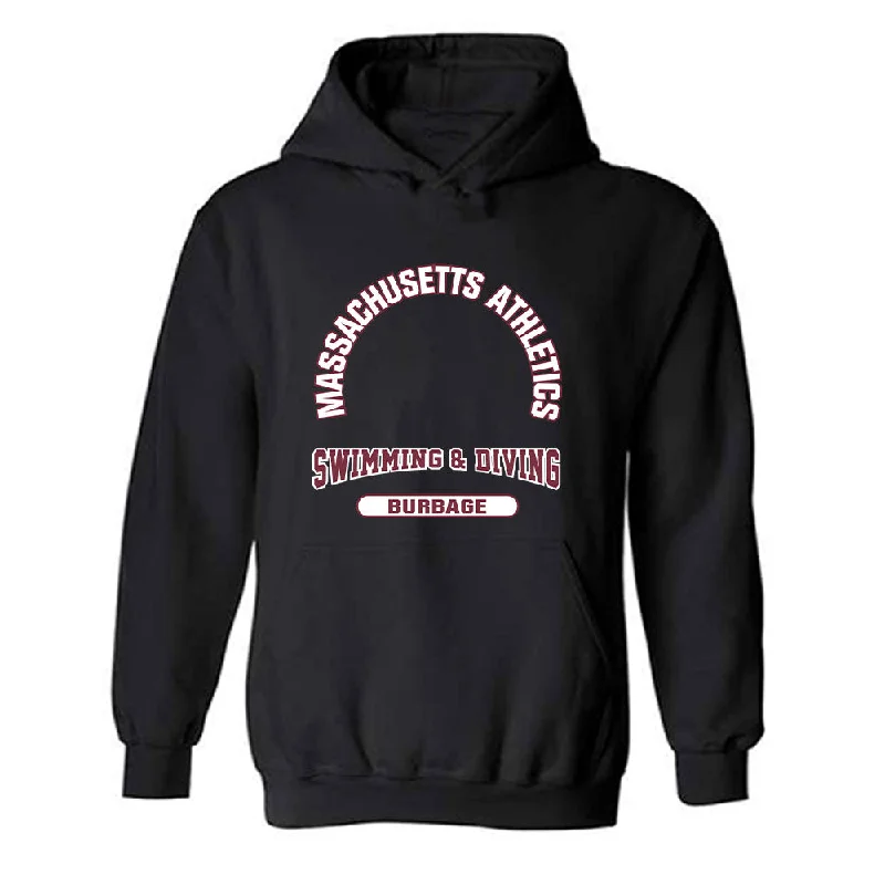 UMass - NCAA Women's Swimming & Diving : Lindsay Burbage - Classic Fashion Shersey Hooded Sweatshirt Hoodie with Belted Waist Structured Tailored