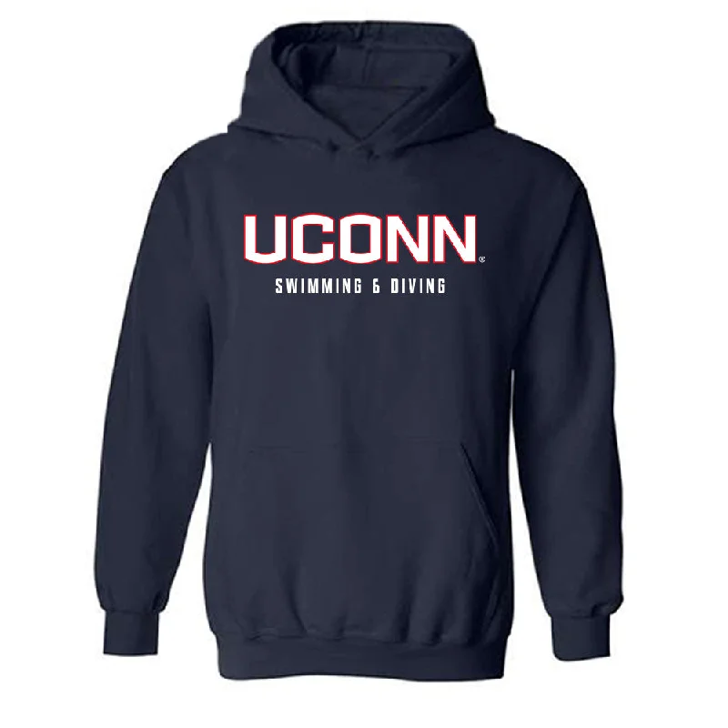 UConn - NCAA Women's Swimming & Diving : Bridget Davis - Classic Shersey Hooded Sweatshirt Hoodie with Mesh Breathable Sporty