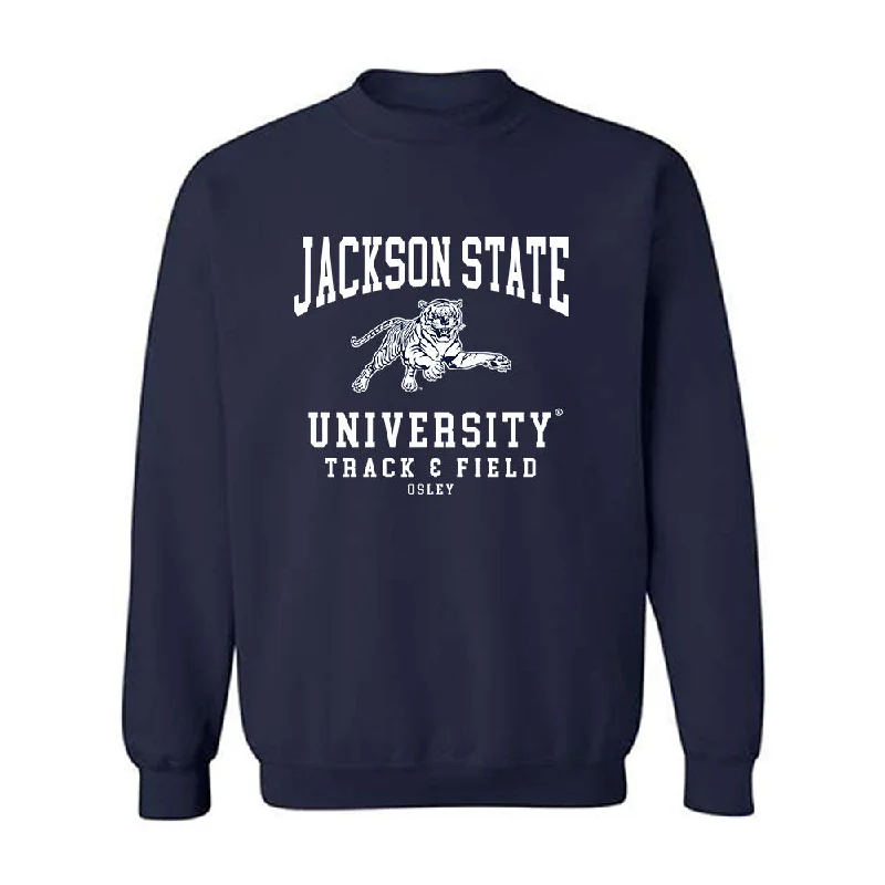 Jackson State - NCAA Women's Track & Field : Tramani Osley - Crewneck Sweatshirt Oversized Hoodie Comfort Casual