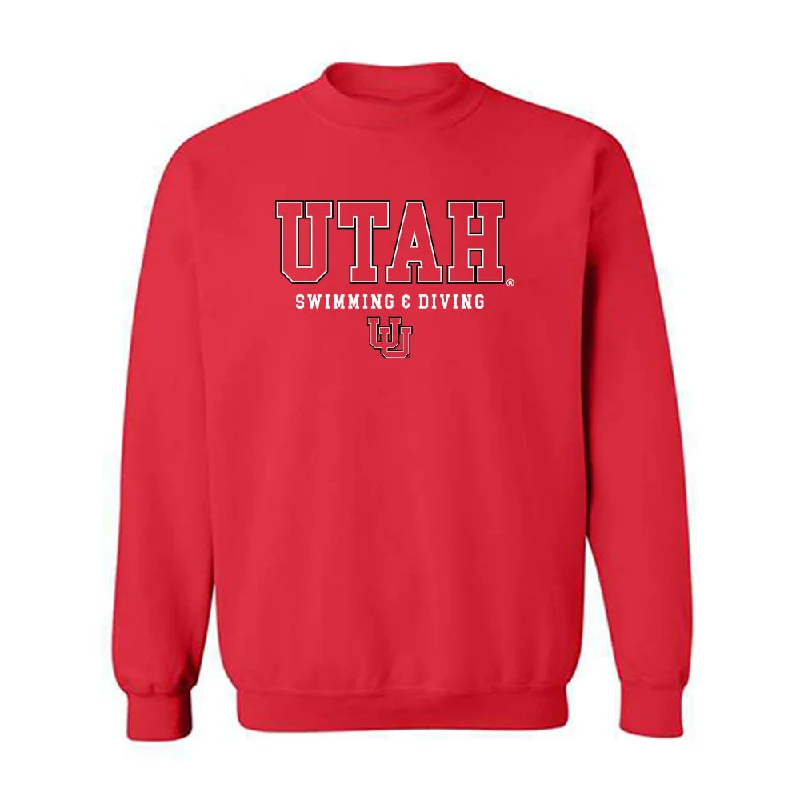 Utah - NCAA Women's Swimming & Diving : Anya Clark - Classic Shersey Crewneck Sweatshirt Hoodie with Snap Buttons Easy Quick