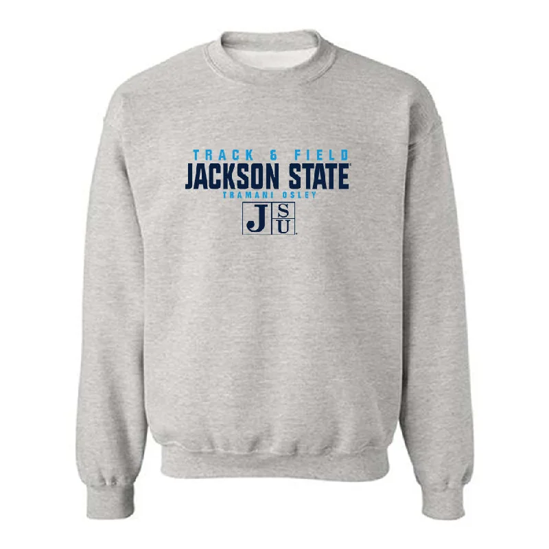 Jackson State - NCAA Women's Track & Field : Tramani Osley - Classic Fashion Shersey Crewneck Sweatshirt Hoodie with Pocket Utility Practical