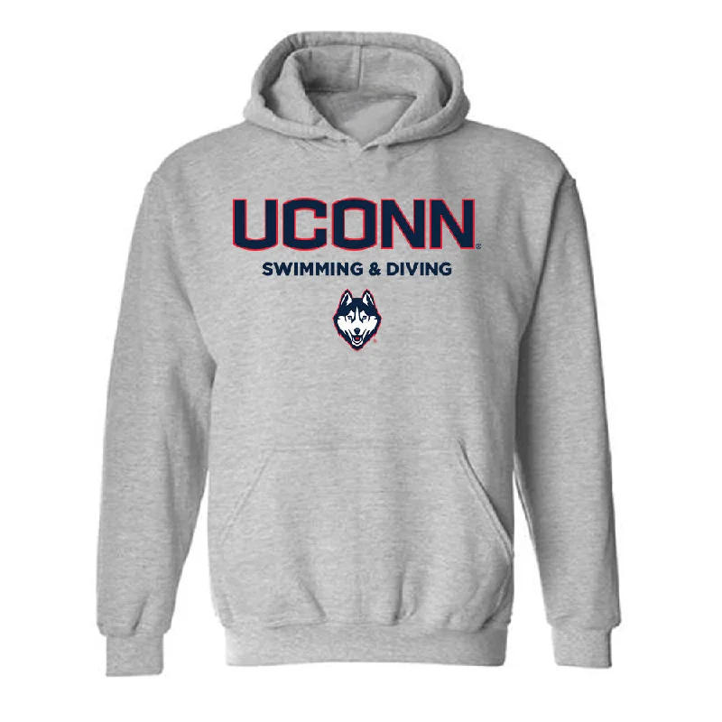 UConn - NCAA Women's Swimming & Diving : Stella McCardie - Classic Shersey Hooded Sweatshirt Hoodie with Side Slits Relaxed Casual