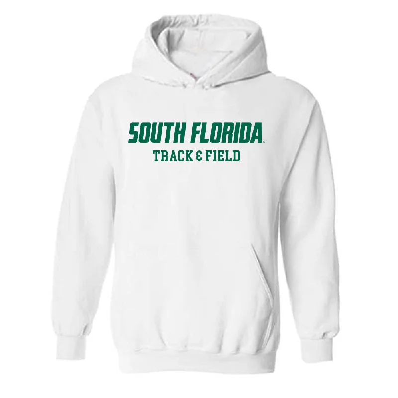 USF - NCAA Women's Track & Field : Adalin Robinson - Classic Fashion Shersey Hooded Sweatshirt Hoodie with Frayed Bohemian Relaxed