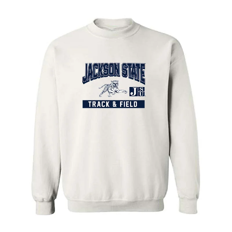 Jackson State - NCAA Women's Track & Field : Tramani Osley - Classic Fashion Shersey Crewneck Sweatshirt Hoodie with Ribbed Hem Stretchable Secure