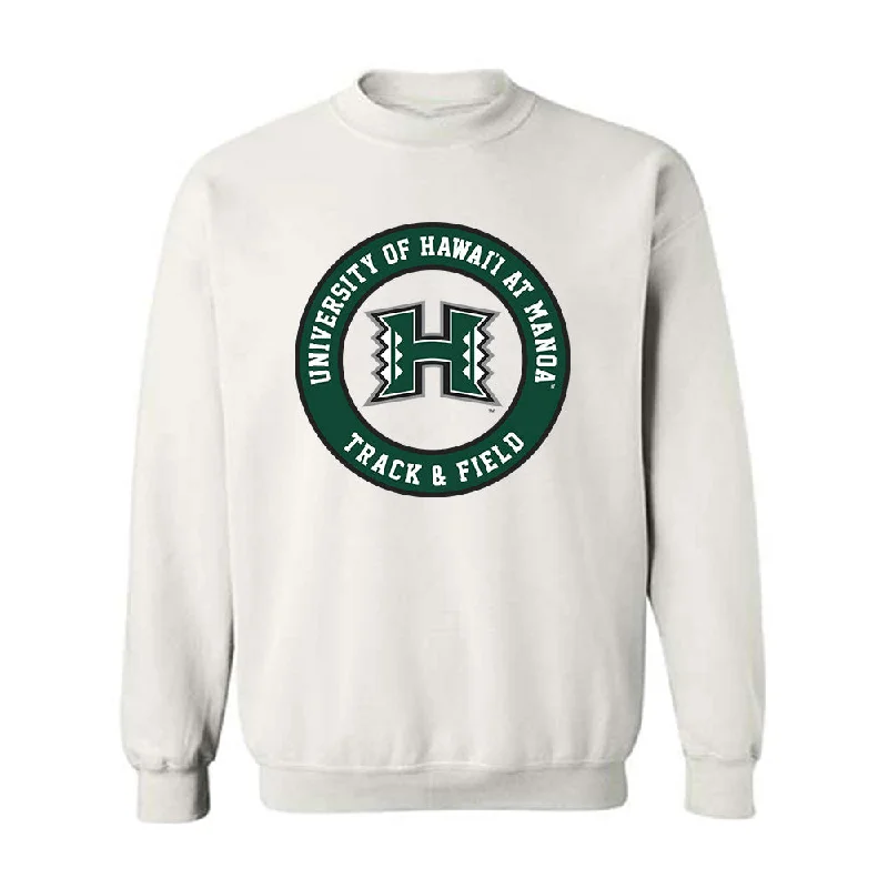 Hawaii - NCAA Women's Track & Field : Rachel Seeley - Classic Fashion Shersey Crewneck Sweatshirt Hoodie with Metallic Shiny Futuristic