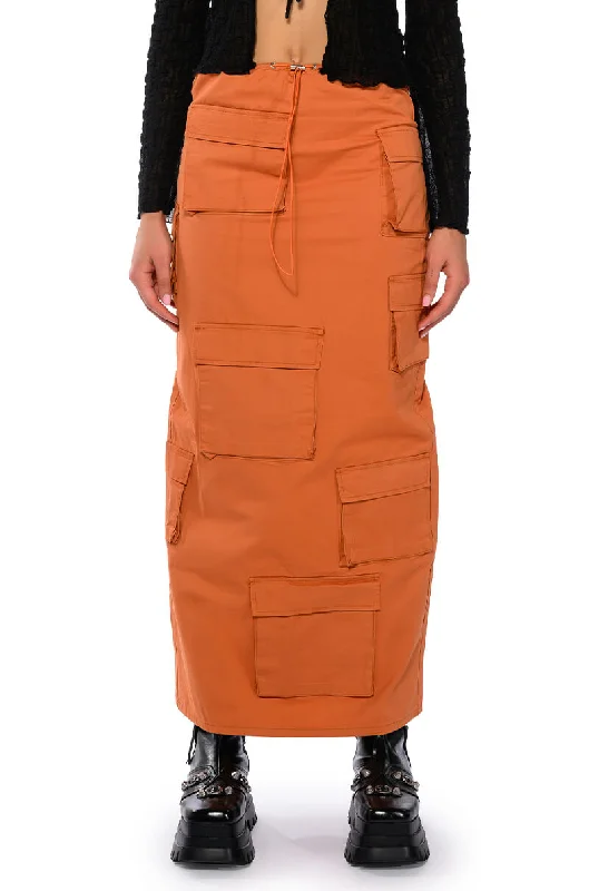 FIELD OF DREAMS CARGO MAXI SKIRT linen skirt breathable