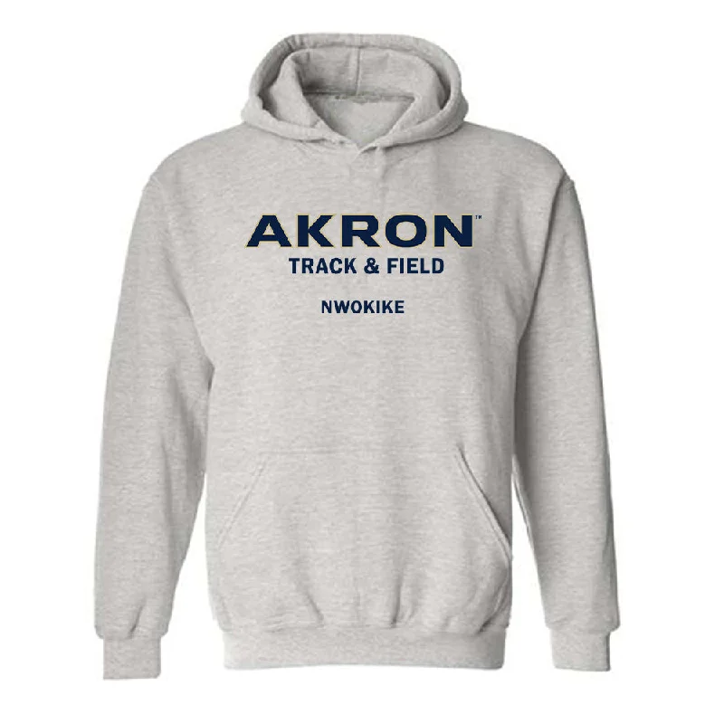 Akron - NCAA Women's Track & Field : Joy Nwokike - Classic Fashion Shersey Hooded Sweatshirt Hoodie with Embroidery Detailed Premium