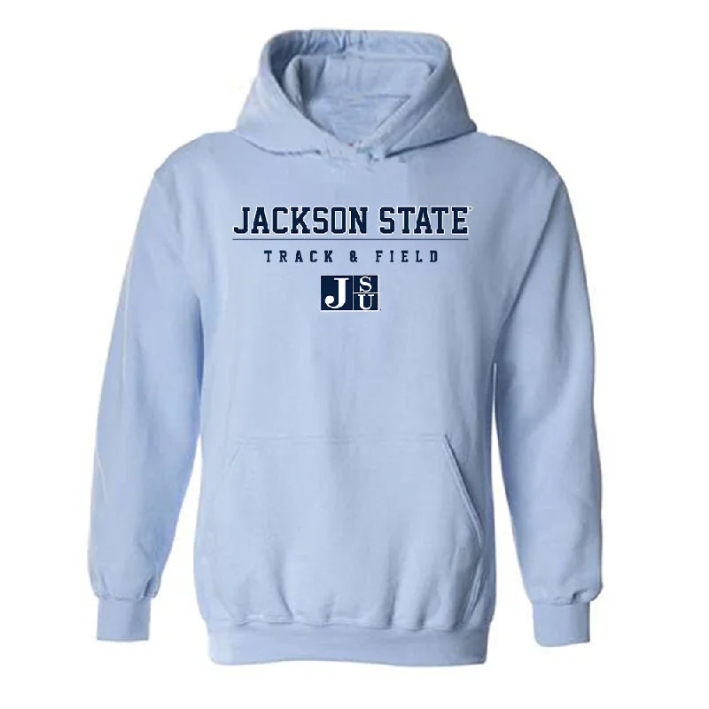 Jackson State - NCAA Women's Track & Field : Tramani Osley - Classic Shersey Hooded Sweatshirt Hoodie with Hem Elastic Stretchable Comfortable