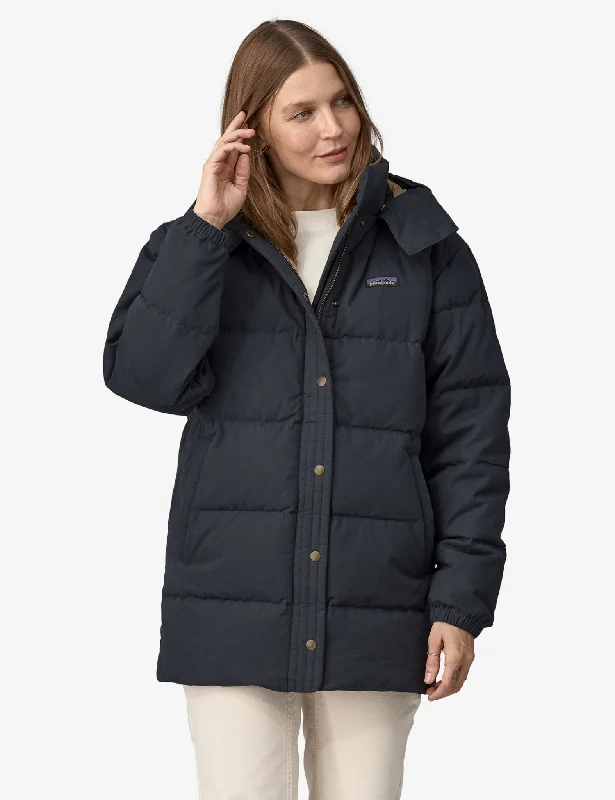 Patagonia Women's Cotton Down Parka - Pitch Blue Double-Layered Warm Parka