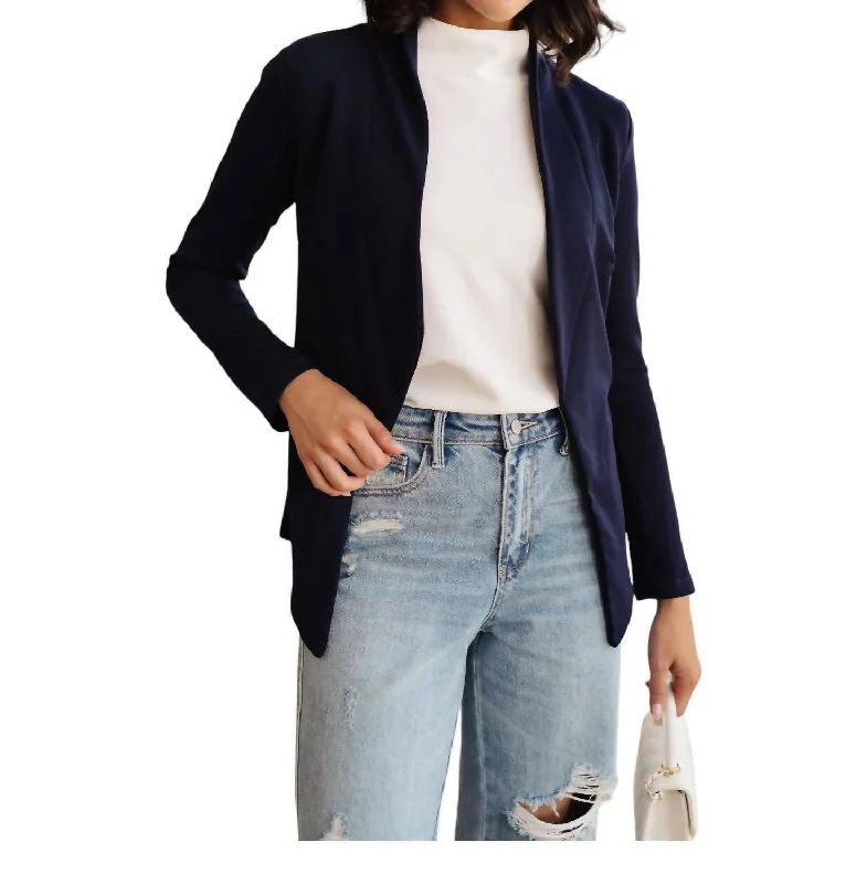 Fitted Blazer In Navy Women's Fashion Blazer