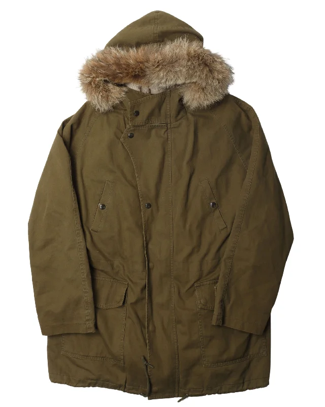 Fur Lined Parka Lightweight Windproof Parka Coat