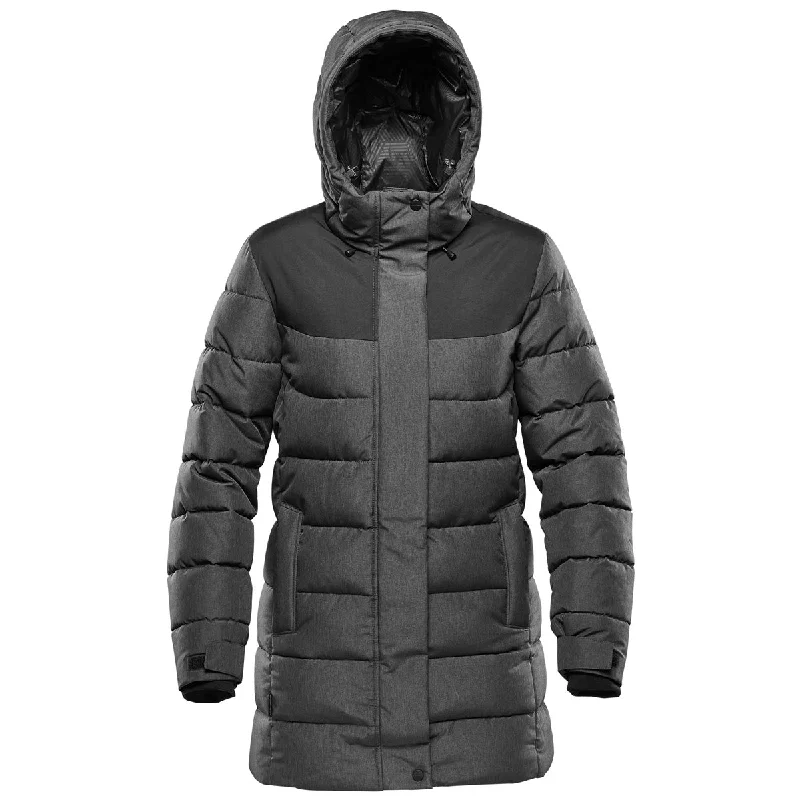 Stormtech Women's Heather Grey Oslo HD Parka Chic Zipped Parka Jacket