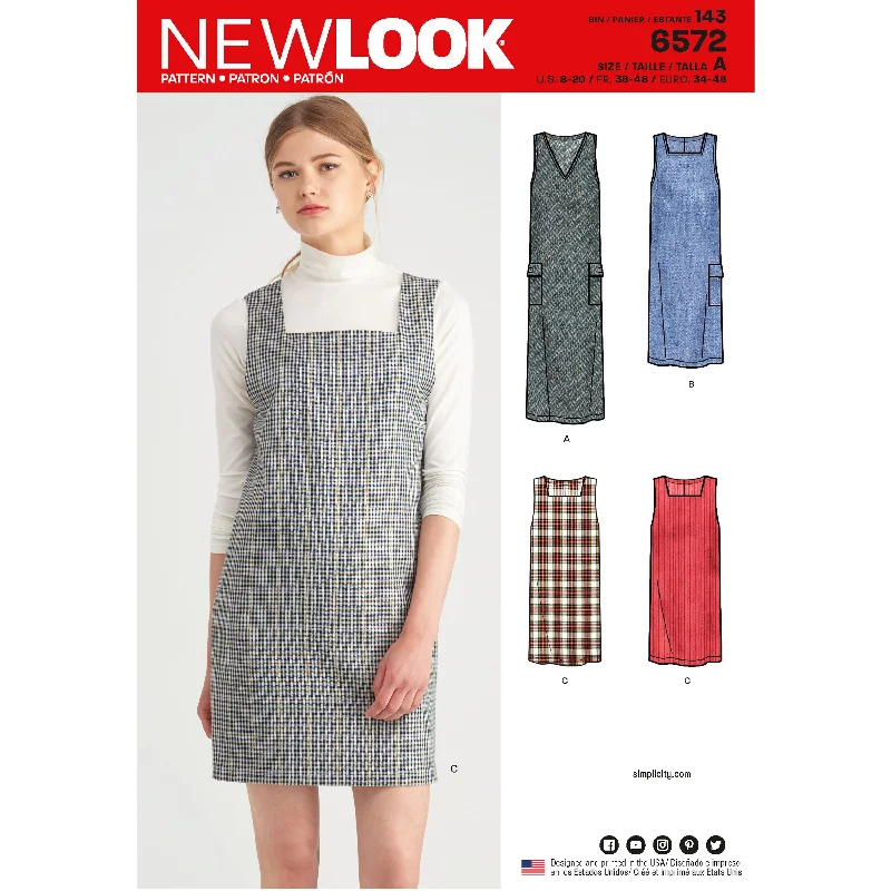 Newlook Pattern 6572 Misses' Jumper Dress Mesh Blend Leather Blend Suede Blend