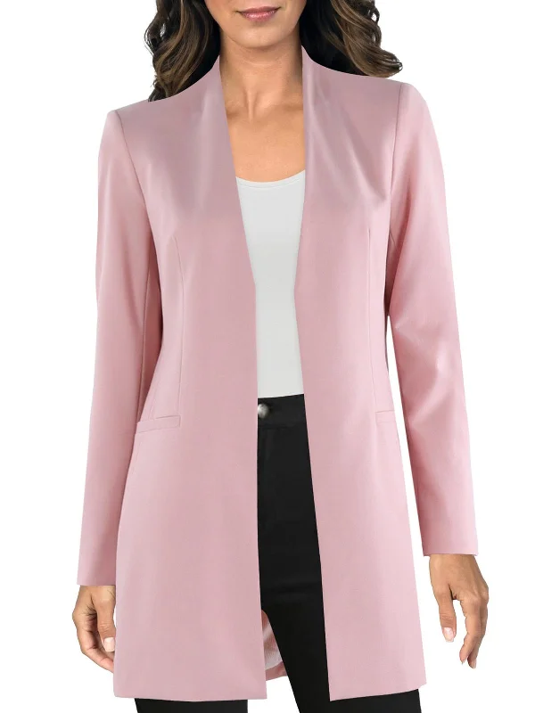 Womens Collarless Suit Separate Open-Front Blazer Women's Party Jacket