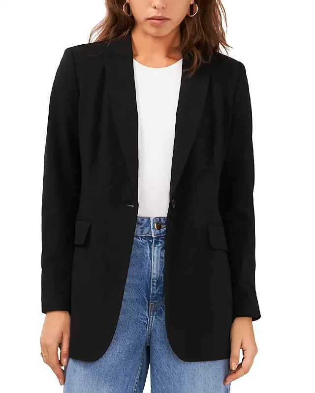 Peak Lapel Blazer In Black Women's Luxury Jacket