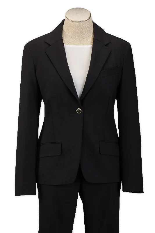 Ladies Blazer - BLACK - 98/2 WOOL/LYCRA SUPER100 Women's Custom Jacket