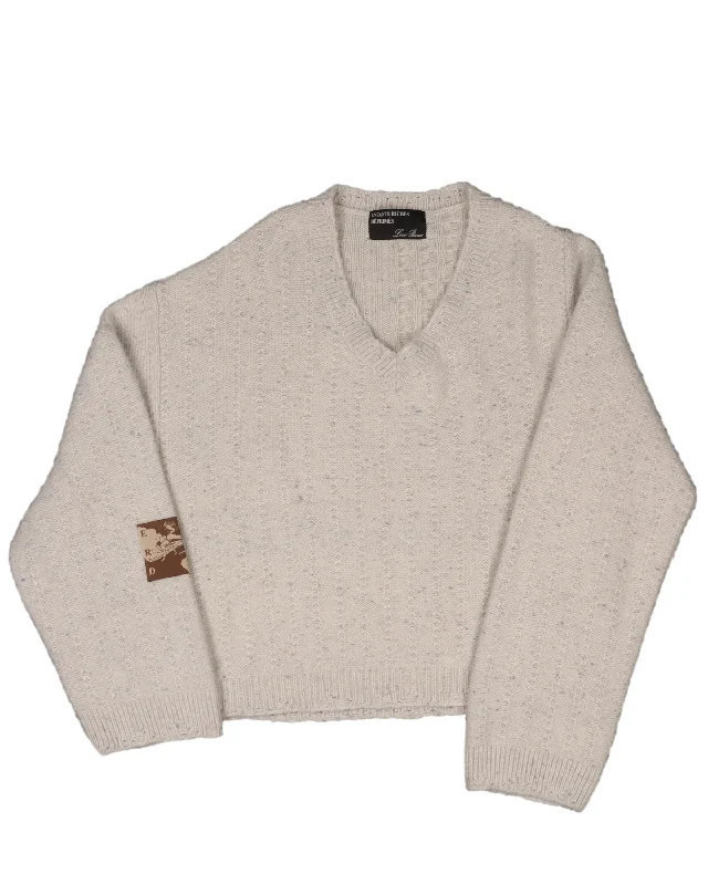 Loro Piana Asymmetrical Cashmere Patch Sweater Thin Thick Dense