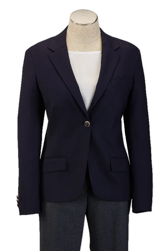 Ladies Blazer - NAVY - 98/2 WOOL/LYCRA SUPER100 Women's Handmade Blazer