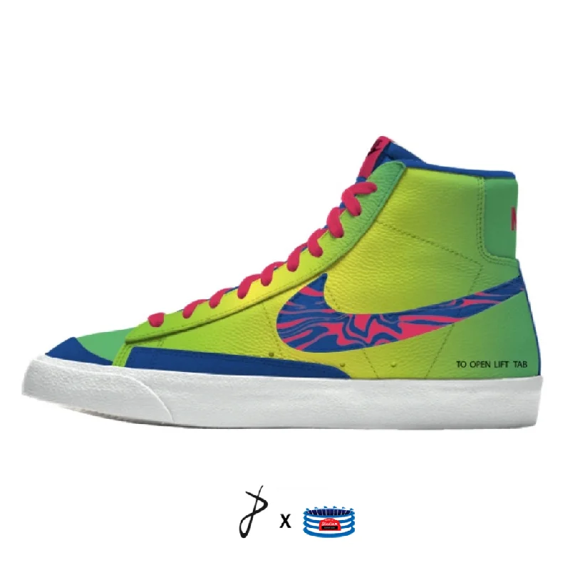 "'90s Snack Pack" Nike Blazer Mid Shoes by Stadium Custom Kicks Women's Boutique Suit