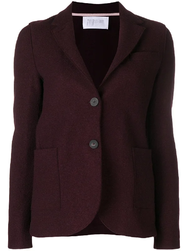 curved hem buttoned blazer Spring Women's Coat