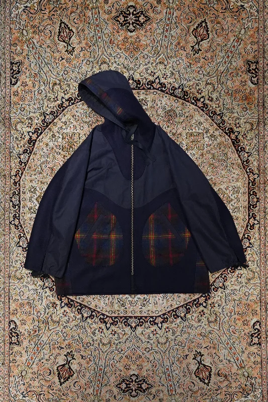 NICHOLAS DALEY SMOCK ZIP PARKA (ND TARTAN) Lightweight Cotton Parka Jacket