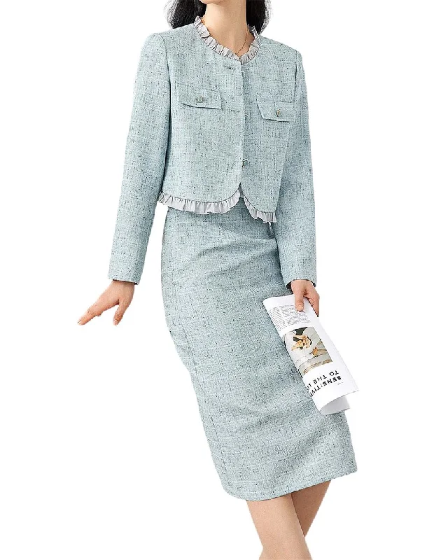 OUNIXUE 2pc Blazer & Skirt Set Women's Daily Blazer