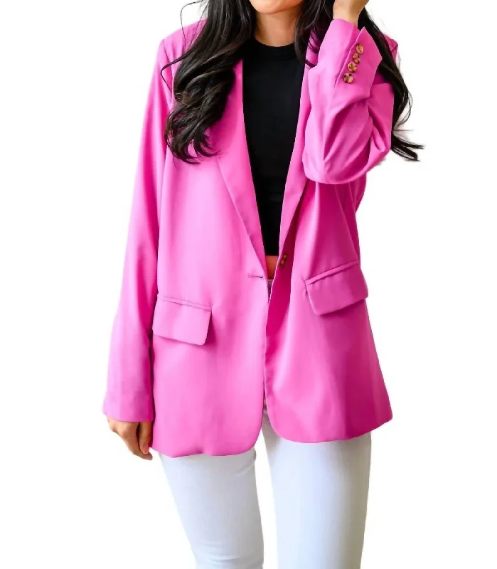 Every Day Blazer In Fuschia Slim Fit Blazer