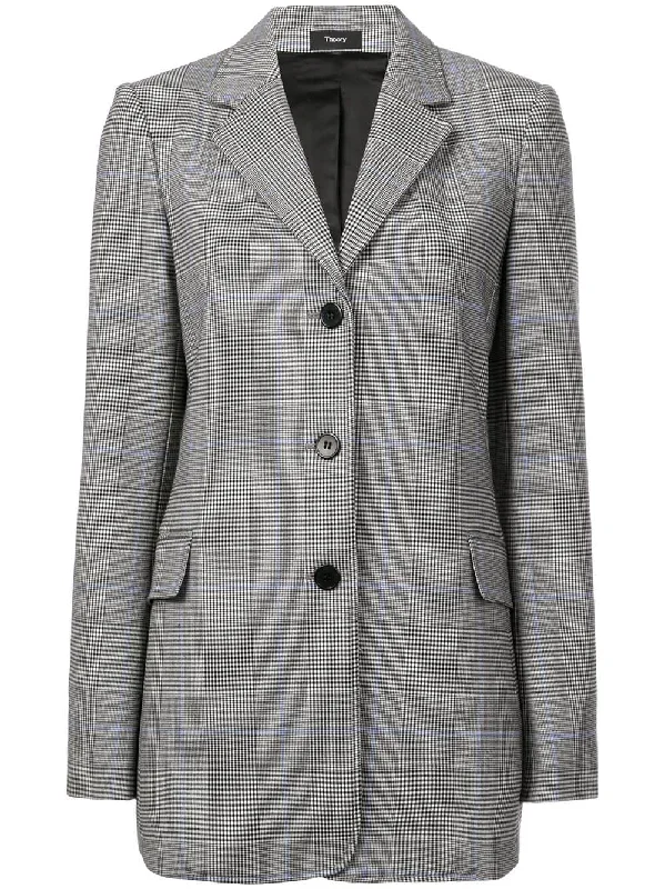 checked buttoned blazer Women's Fashion Blazer