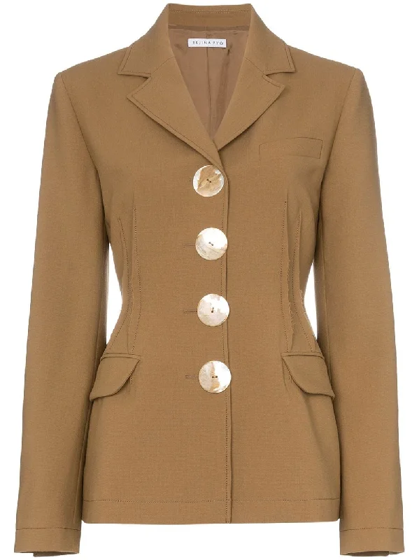 fitted wool blazer with oversized buttons Women's Classic Suit